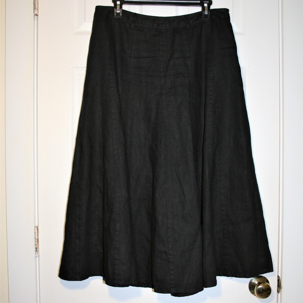 Liz Claiborne Black Linen Modesty Skirt Sz 12